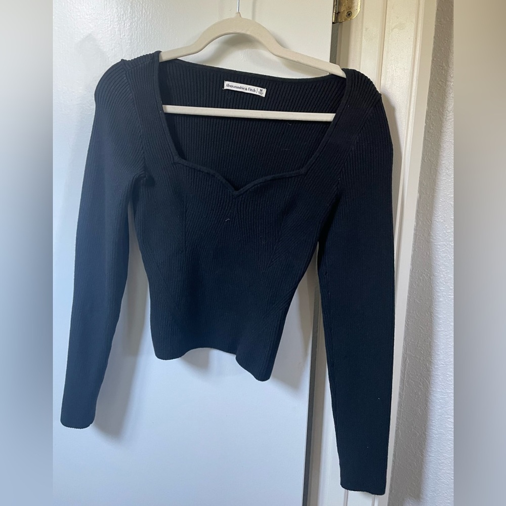 Abercrombie & Fitch Ribbed Black Sweater